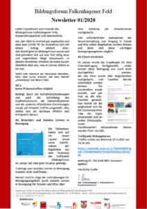 Bildungsforum Falkenhagener Feld: Newsletter 01/2020 als PDF