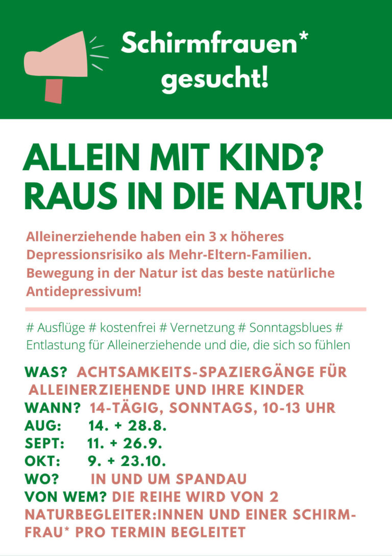 Schirmfrauen für Naturbegleiter gesucht! - Angebot für Alleinerziehende