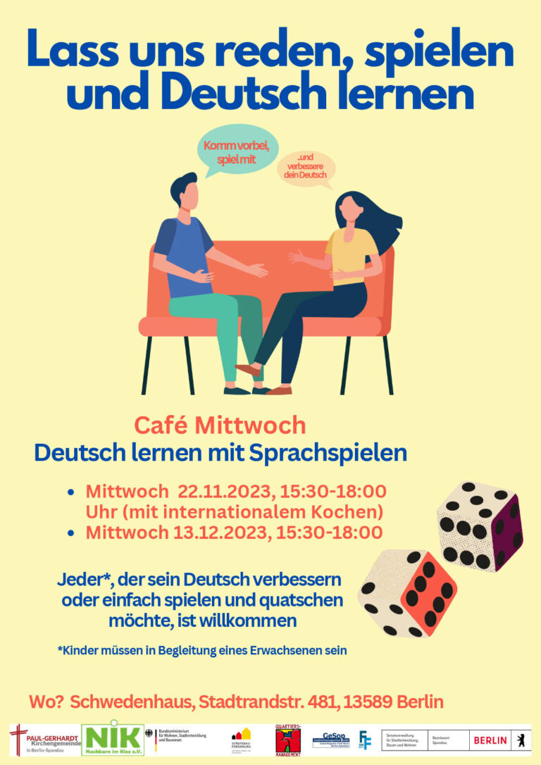 Lass uns reden, spielen und Deutsch lernen - Sprachcafé