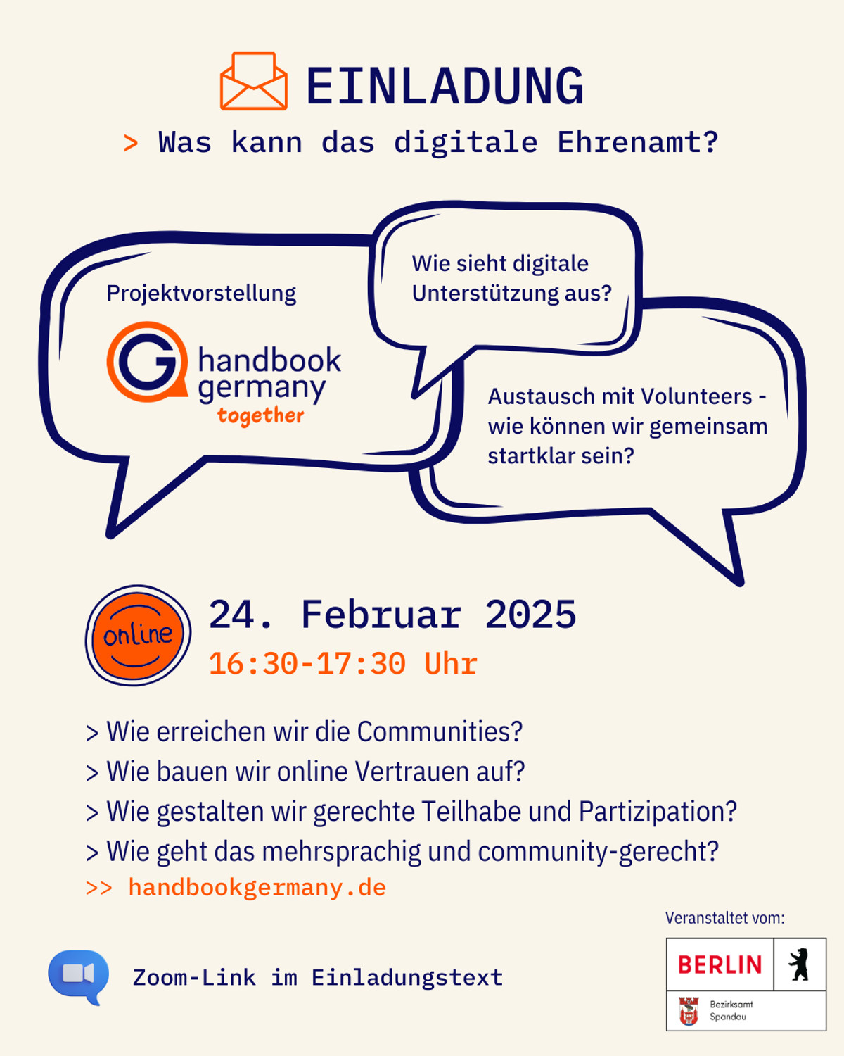 Dein digitales Engagement mit Handbook Germany: Together - Bereich Integration und Flucht