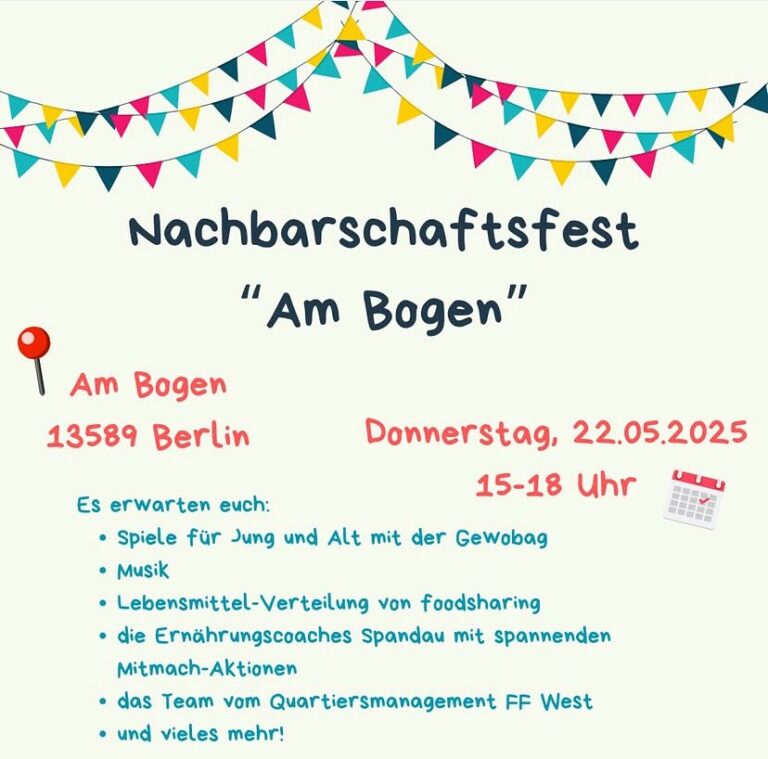 Nachbarschaftsfest "Am Bogen" - Am 22. Mai 2025