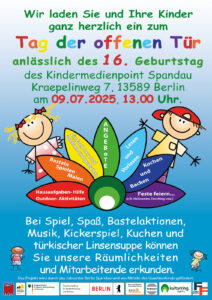 Einladung zum 16. Geburtstag im Kraepelinweg 7: Am 9.7.2025 ab 13 Uhr