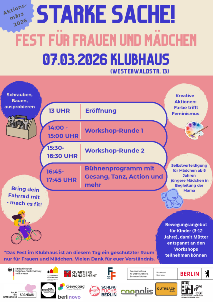 „Starke Sache! Fest für Frauen und Mädchen“ im Klubhaus Spandau