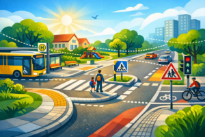 Mehr Sicherheit auf dem Schulweg an der Stadtrandstraße (KI-Bild: www.salecker.info)