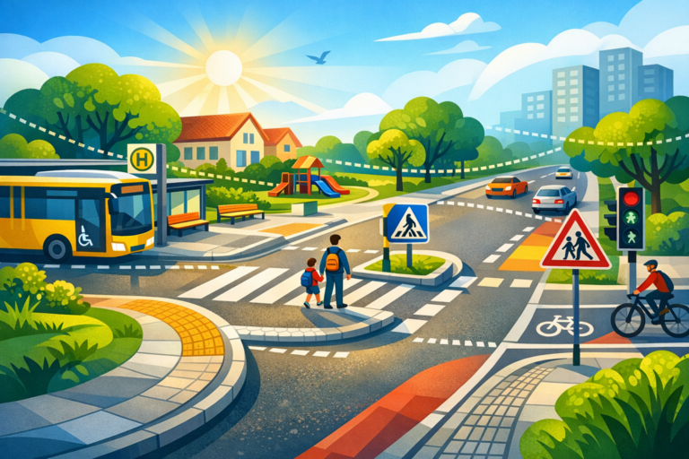 Mehr Sicherheit auf dem Schulweg an der Stadtrandstraße (KI-Bild: www.salecker.info)