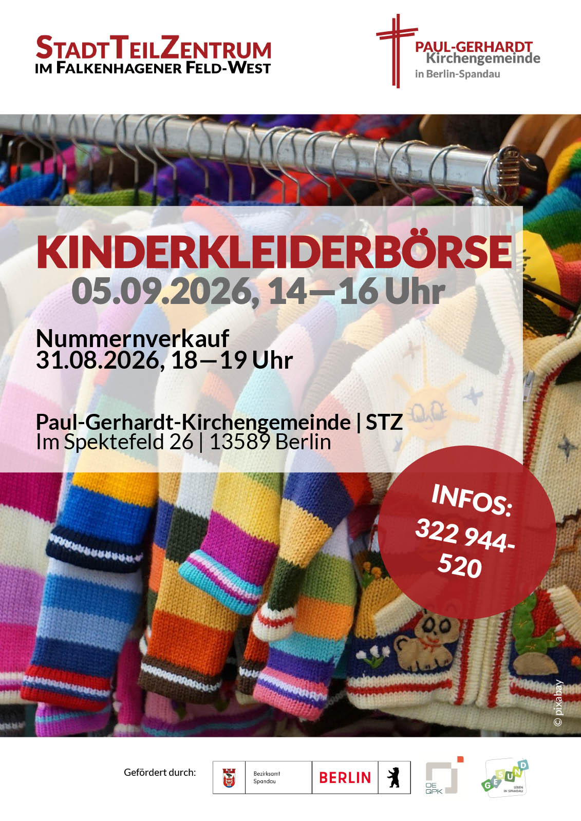 Kinderkleiderbörse am Samstag, 05.09.2026, von 14.00 bis 16.00 Uhr