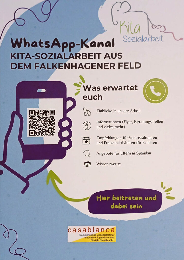 WhatsApp-Kanal - Kita-Sozialarbeit Spandau